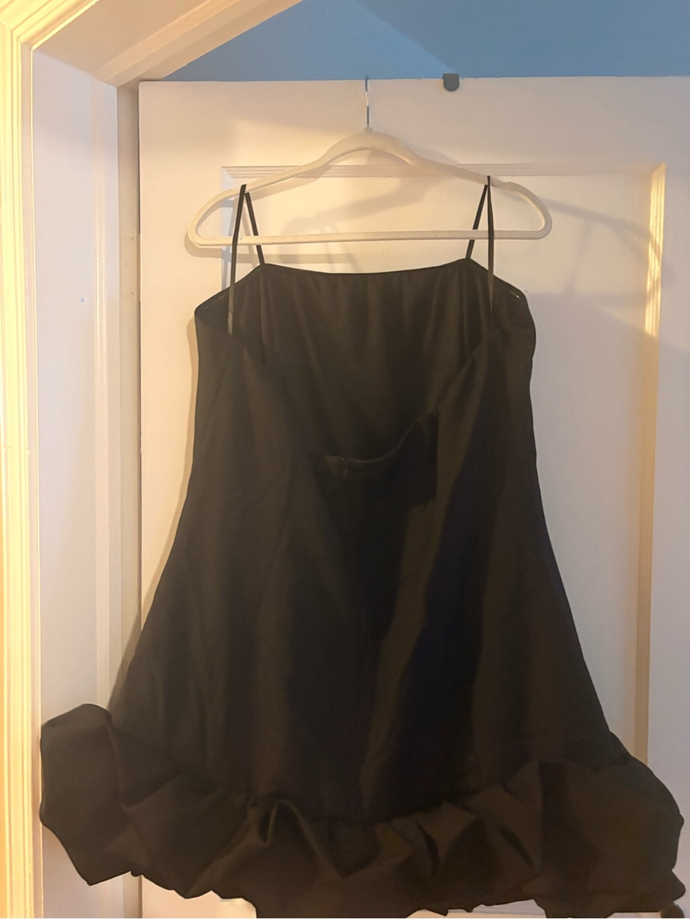 Fashion Nova Black Strapless Dress with Ruffle Hem